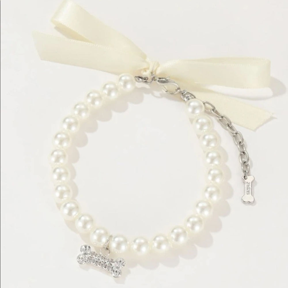 Rhinestone Decor Pet Necklace 🐈